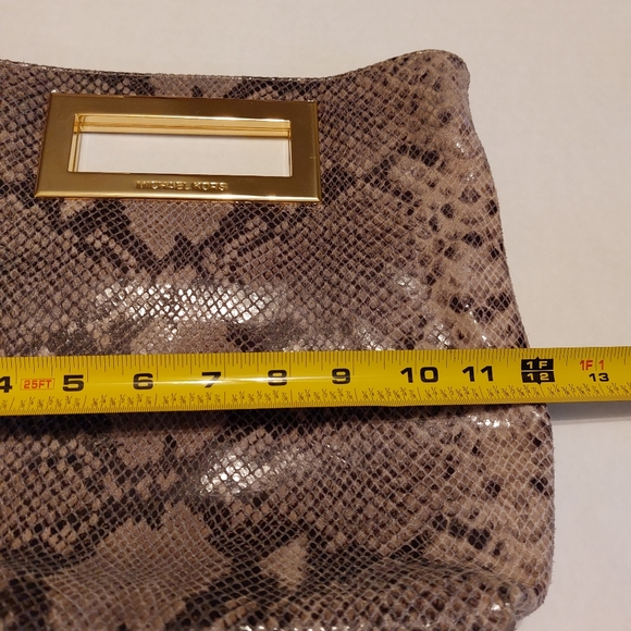 MICHAEL Michael Kors Large Snakeskin Clutch with Detachable Strap - Picture 11 of 15